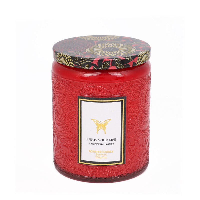 Embossed Glass Fragrance Aromatherapy Candles