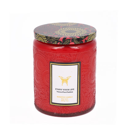 Embossed Glass Fragrance Aromatherapy Candles