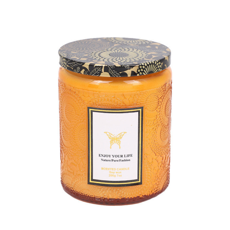 Embossed Glass Fragrance Aromatherapy Candles