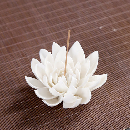 White Porcelain Lotus Incense Burner