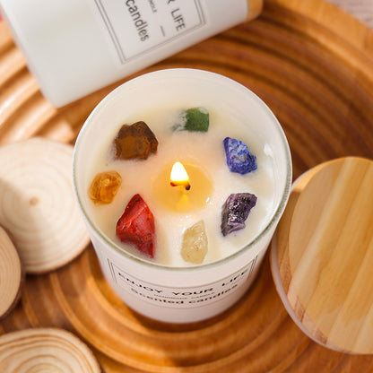 Natural Crystal Stone Aromatherapy Candles