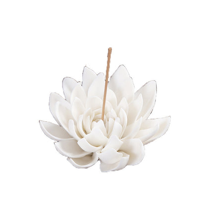 White Porcelain Lotus Incense Burner