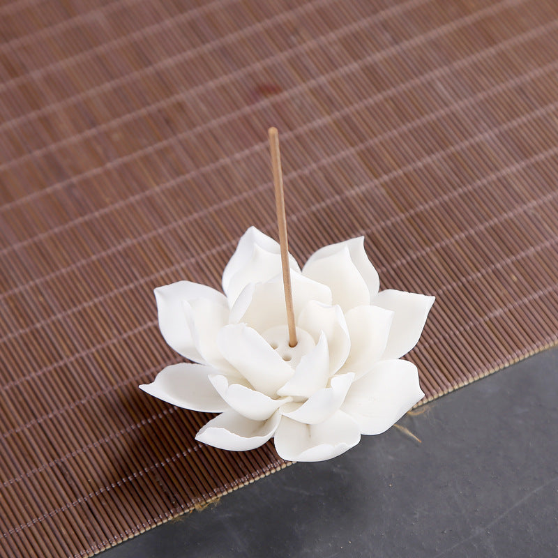 White Porcelain Lotus Incense Burner