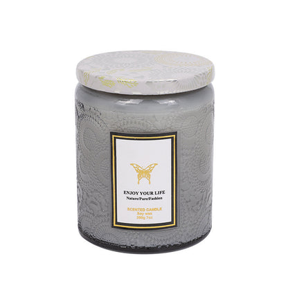 Embossed Glass Fragrance Aromatherapy Candles