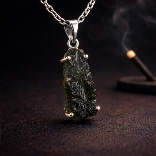 Colgante de Moldavita Natural – Energía, transformación y origen único