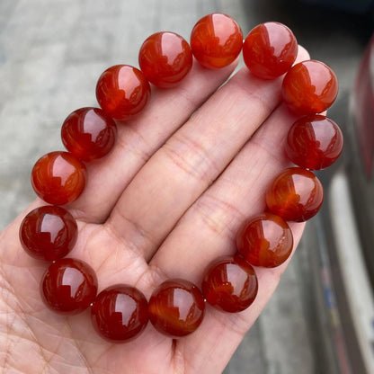 Pulsera de Piedra de Ónix y Ágata Roja