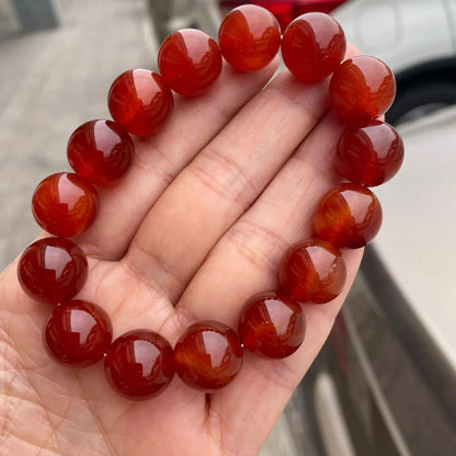 Pulsera de Piedra de Ónix y Ágata Roja