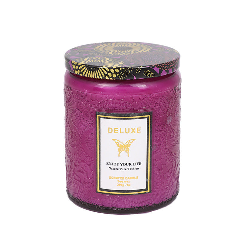 Embossed Glass Fragrance Aromatherapy Candles