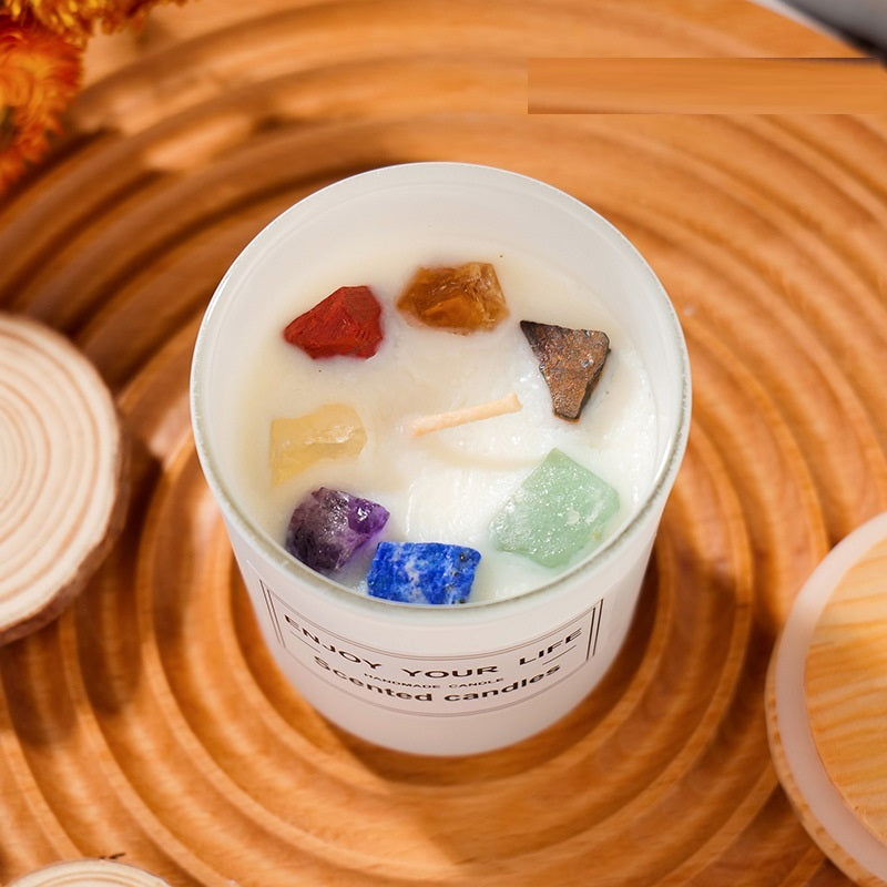 Natural Crystal Stone Aromatherapy Candles